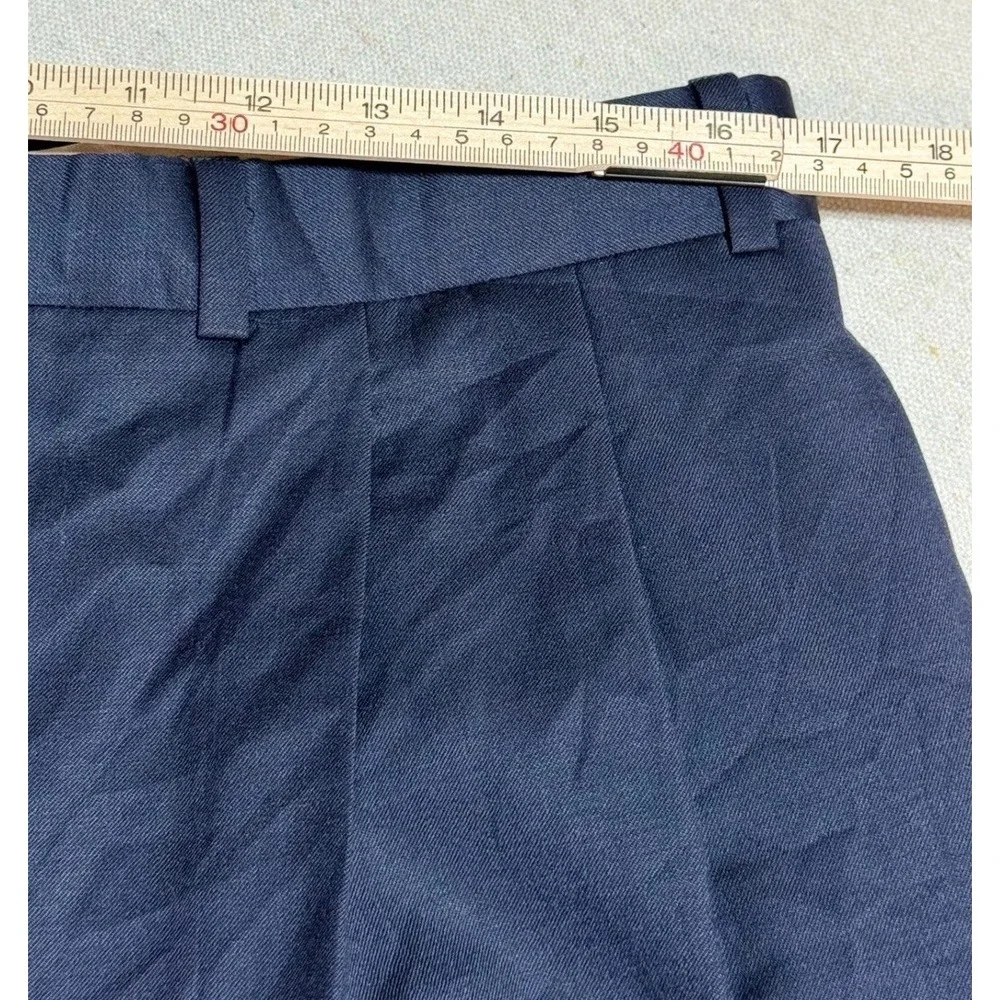 Lauren Ralph Lauren Dress Pants 38x30 Pleated Total Comfort Navy Blue Wool Blend